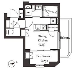 アークマーク大森西 1DKの間取図画像