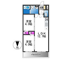 Tio Grace 2LDKの間取図画像