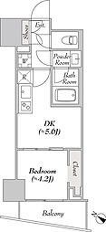 ルミーク北品川 1DKの間取図画像