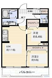ライオンズマンションつきみ野第2 2LDKの間取図画像