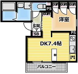 HousekulIM29 1DKの間取図画像
