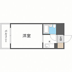 メゾン・ド・天神 ワンルームの間取図画像