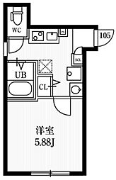 ミハス練馬春日町 1階1Kの間取り