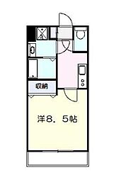 カーサあざみ野 1Kの間取図画像