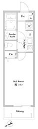 ブランミュール西馬込1 1Kの間取図画像
