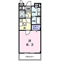 ステイションランドナガタキ 1Kの間取図画像