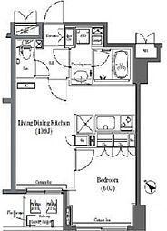 コンフォリア日本橋 2階1LDKの間取り