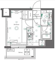 東武伊勢崎線 北千住駅 徒歩9分の賃貸マンション 2階1Kの間取り