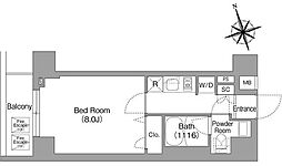 コンフォリア・リヴ八丁堀 1Kの間取図画像