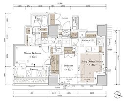 パークホームズ南池袋 2LDKの間取図画像