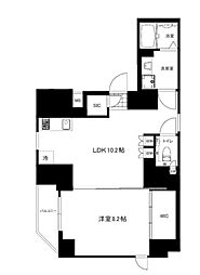 クリアルプレミア恵比寿 4階1LDKの間取り