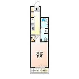 阪急京都本線 淡路駅 徒歩3分の賃貸マンション 6階1Kの間取り