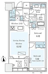 パークコート　ザ・三番町ハウス 3階2LDKの間取り
