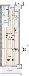 エスティメゾン豊洲レジデンスB棟 1LDKの間取図画像