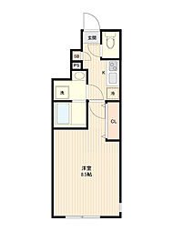 アーバンパーク宮前平WEST 1Kの間取図画像