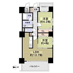 ブランメゾン@船場 2LDKの間取図画像
