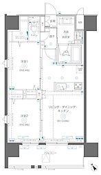 アルファレジデンシア南千住 15階2LDKの間取り