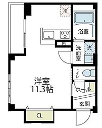 メゾン ド レスポワール 4階ワンルームの間取り