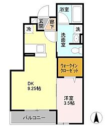 D-Room nakano 1階1LDKの間取り