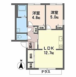 ムーンハピネスA 2LDKの間取図画像