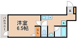 ウエストヴィレッジ 2階1Kの間取り