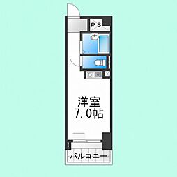川口ハイツ ワンルームの間取図画像