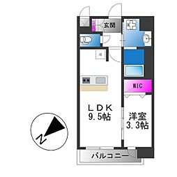 D.Clarest玉造 1LDKの間取図画像