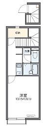 レオネクストグランドソレイユ 1Kの間取図画像