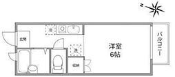 アイビーコート 1Kの間取図画像