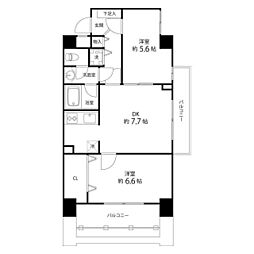 T'sgarden西八王子WEST 2DKの間取図画像