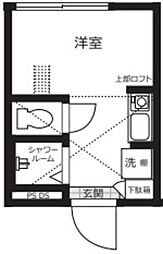 Nano上落合 2階ワンルームの間取り