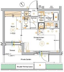 SYFORME門前仲町 1DKの間取図画像