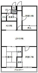 メゾンドK・中央林間 3LDKの間取図画像