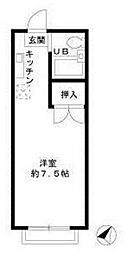 大久保ロイヤルコーポ 1Kの間取図画像