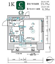 ＭＡＸＩＶ八王子ＴＲＥ 12階1Kの間取り