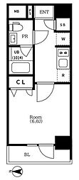 リルシア横濱東 1Kの間取図画像