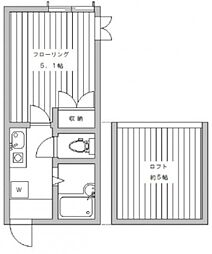 HNA 2階1Kの間取り