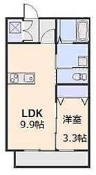 ペレグリン 2階1LDKの間取り