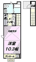 ロト・フロール 1Kの間取図画像