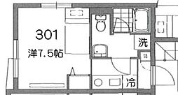 世田谷区給田4丁目マンション ワンルームの間取図画像