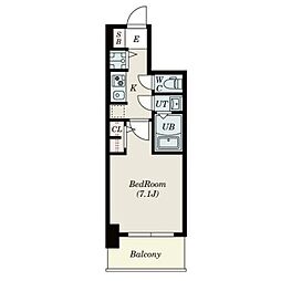 S-RESIDENCE堺市駅前 1Kの間取図画像