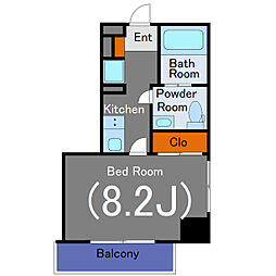 マザーズ月島 4階1Kの間取り