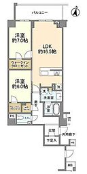 ブランズ渋谷常盤松 2LDKの間取図画像