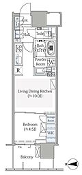 グランシテイタワー月島 1LDKの間取図画像