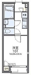 レオネクストエクセルアサヒ5 1Kの間取図画像