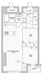 アーバンパーク志村坂上 6階2LDKの間取り