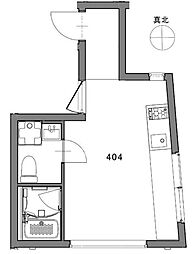 trias白金台 3階ワンルームの間取り
