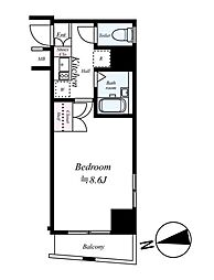 都営浅草線 戸越駅 徒歩1分の賃貸マンション 9階1Kの間取り