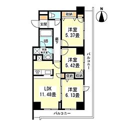 ヒルトップ中野 3LDKの間取図画像