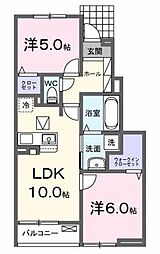 ラ・カーサ・フェリーチェ 1階2LDKの間取り